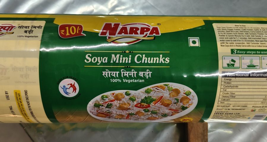 NARPA Soya Mini Chunks — Printed laminated roll printed by RR Packaging Company